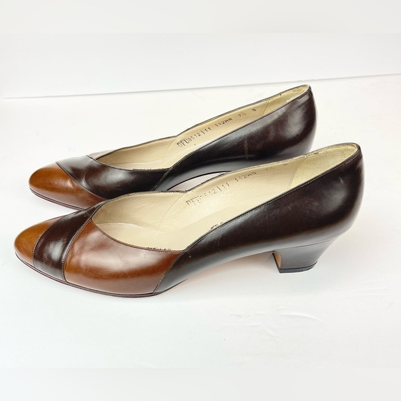 Salvatore Ferragamo Brown Leather Heels Size 7.5B - Picture 3 of 9